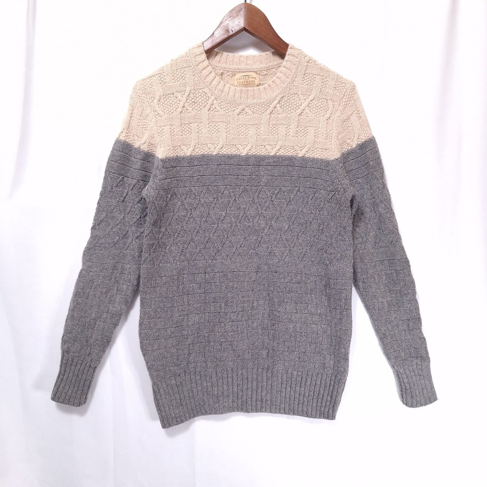 Telluride Clothing Co Colorblock Wool Blend Cable Knit Sweater Women M‎ Heritage